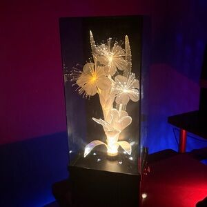 VTG IEM Fiber Optic Flowers Music Box Lamp Color Changing Light Works-Taiwan